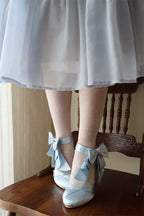 Coronation - Classic Lolita Wine Glass Heel Shoes with Detachable Bows - image 3