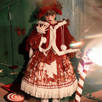 Bear Gift - Sweet Lolita OP Dress and Short Cape - image 2