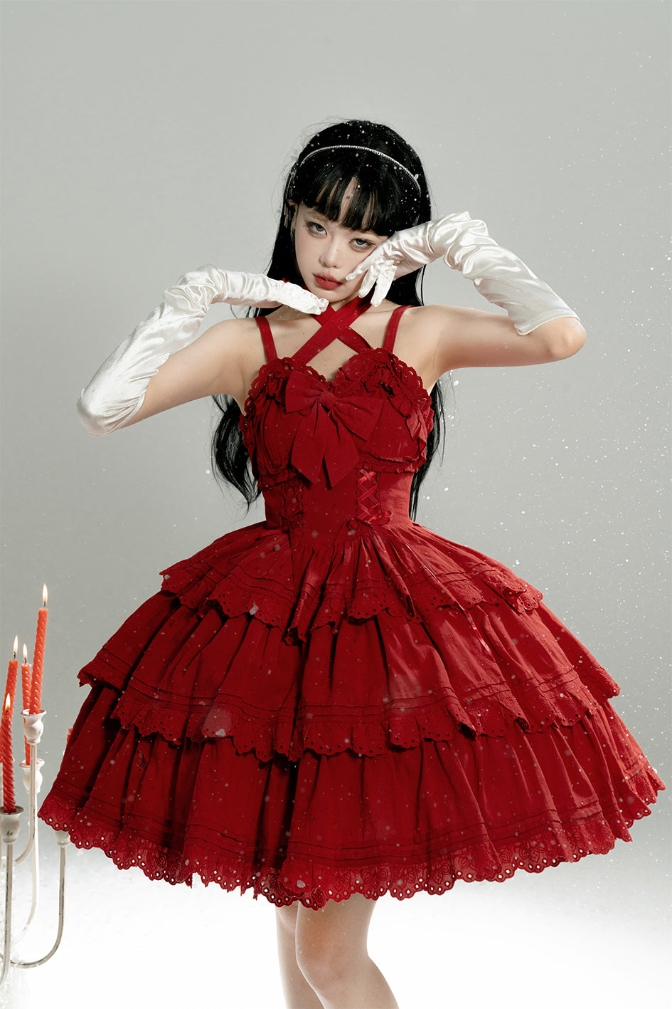 Miss Flora - Cotton Sweet Lolita Dress Set Doll-like OP and JSK - image 13