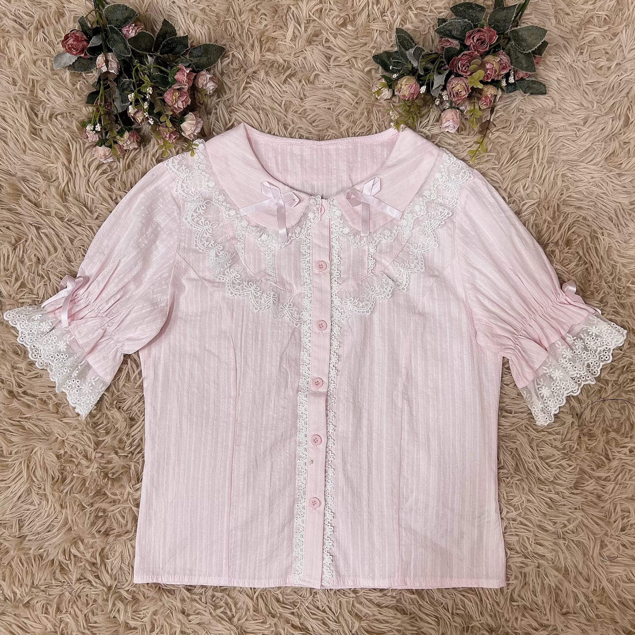 Summer Short Sleeve Cotton Lolita Blouse - image 23