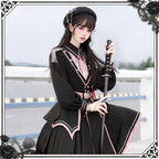 Chunlv Dark Pink Military Lolita OP Dress and Cloak - image 10