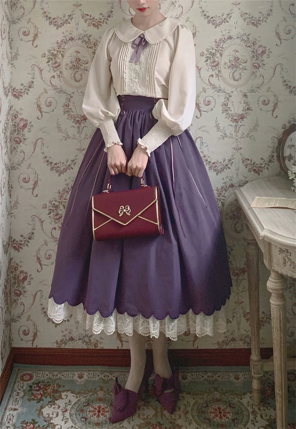 Countess's Autumn Travel - Vintage Lolita Shirt and Skirt - image 17