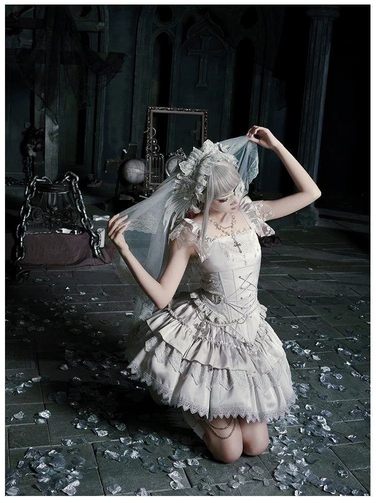Humanoid Robot - Silver Gothic Lolita Mermaid Skirt Set - image 44