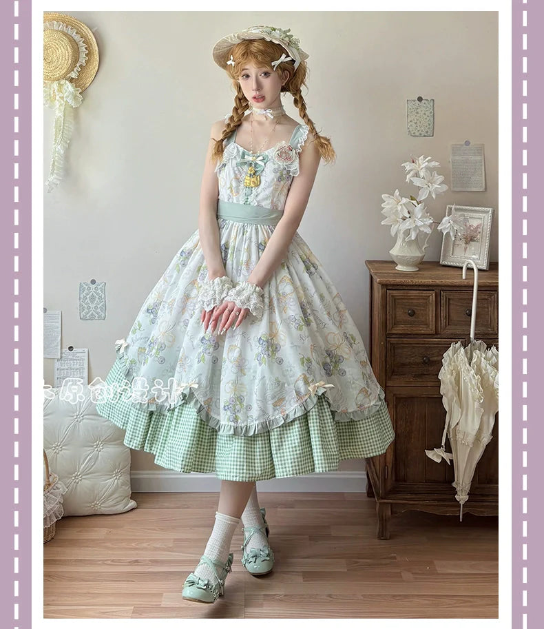 Blueberry Summer - Classic Lolita JSK Dress with Large Hem and Cotton Lining - image 11
