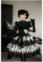 Dead Leaf Butterfly Gothic Lolita JSK and OP Dress Set - image 15