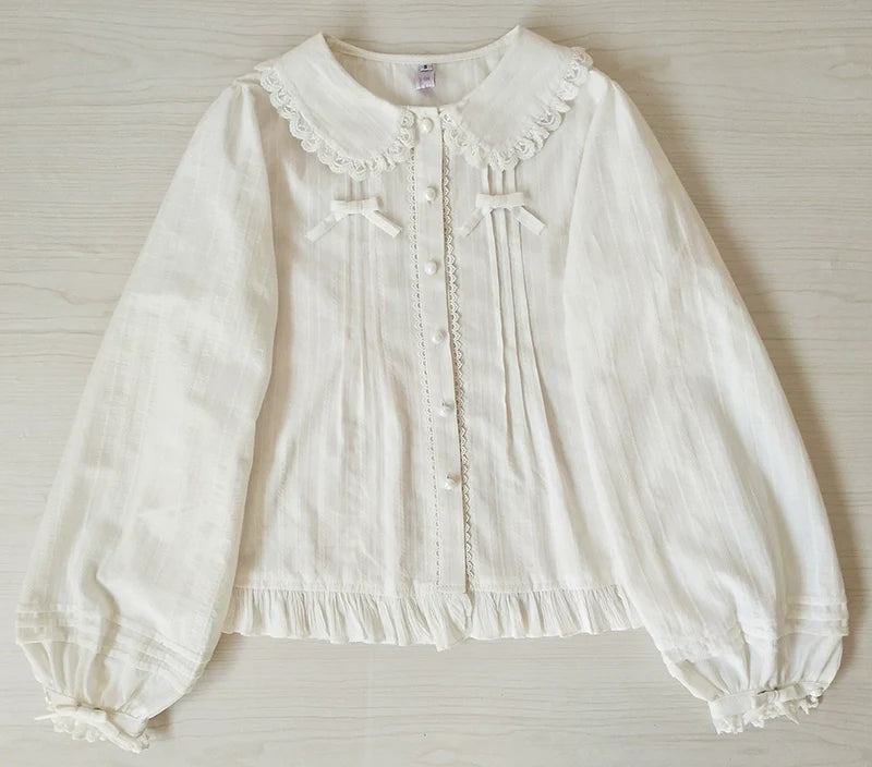 Cotton Sweet Lolita Blouse, Single / Fleece Lined Version - image 5
