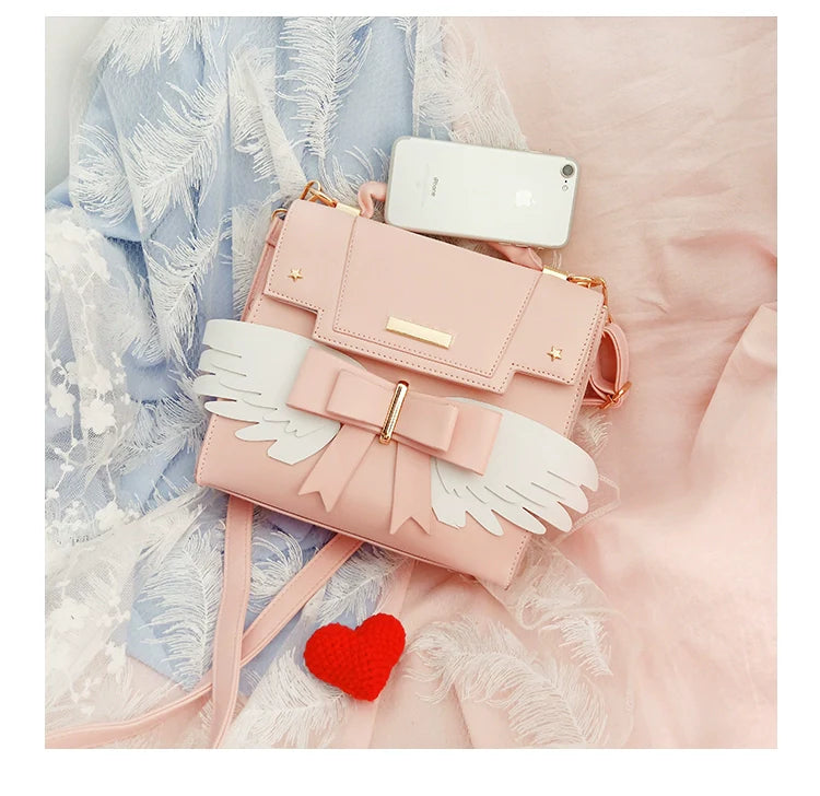 Sweet Lolita Shoulder Bag Wings Bow Design High Capacity Bag - image 11