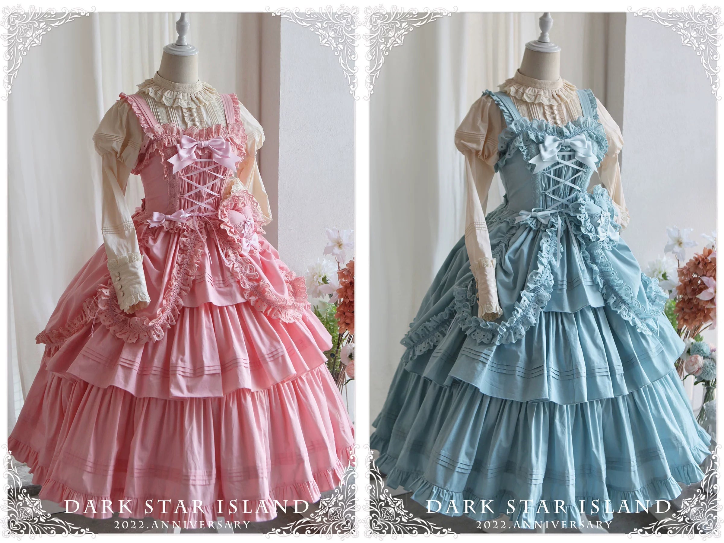 Cotton Gothic Lolita Long JSK, Drawn-up Hem - image 13