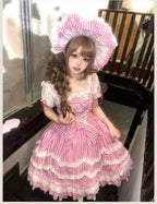 Plaid Baileys - Pink Plaid Old School Lolita JSK Dress - image 14