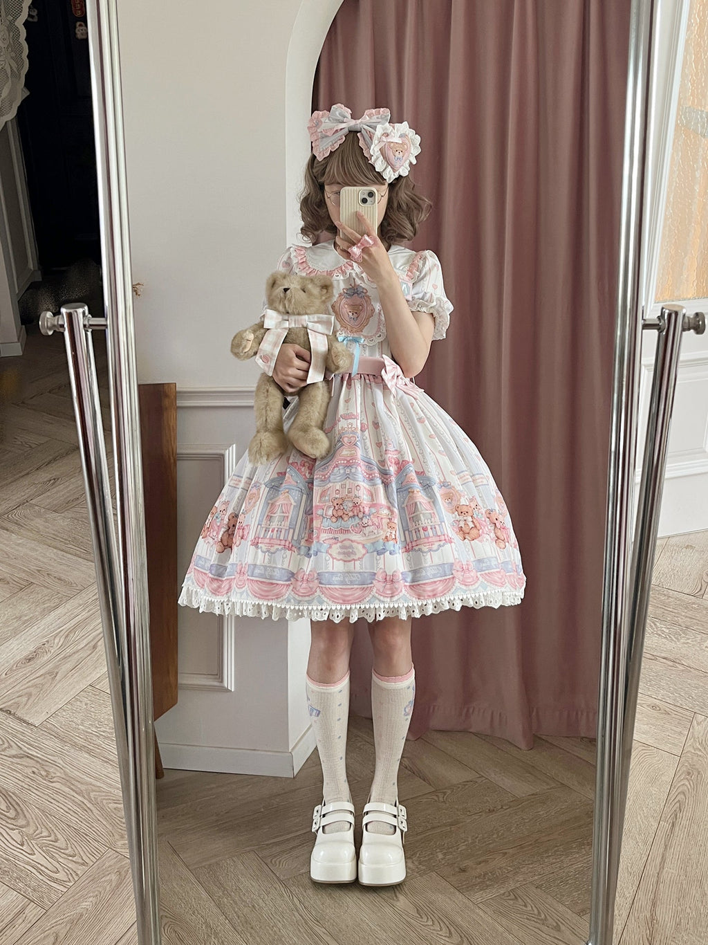 Barbie Bear - Sweet Lolita Bear Print JSK and OP and Accessories - image 10