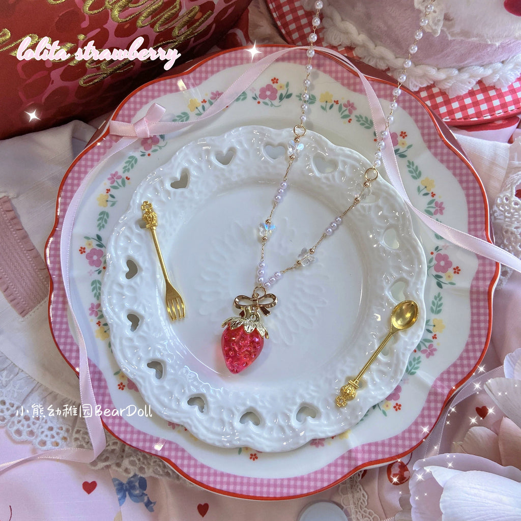 Sweet Lolita Strawberry Charlotte Necklace - image 12