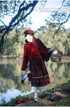 Little Red Riding Hood - Vintage Lolita Cape & JSK Dress Set - image 19