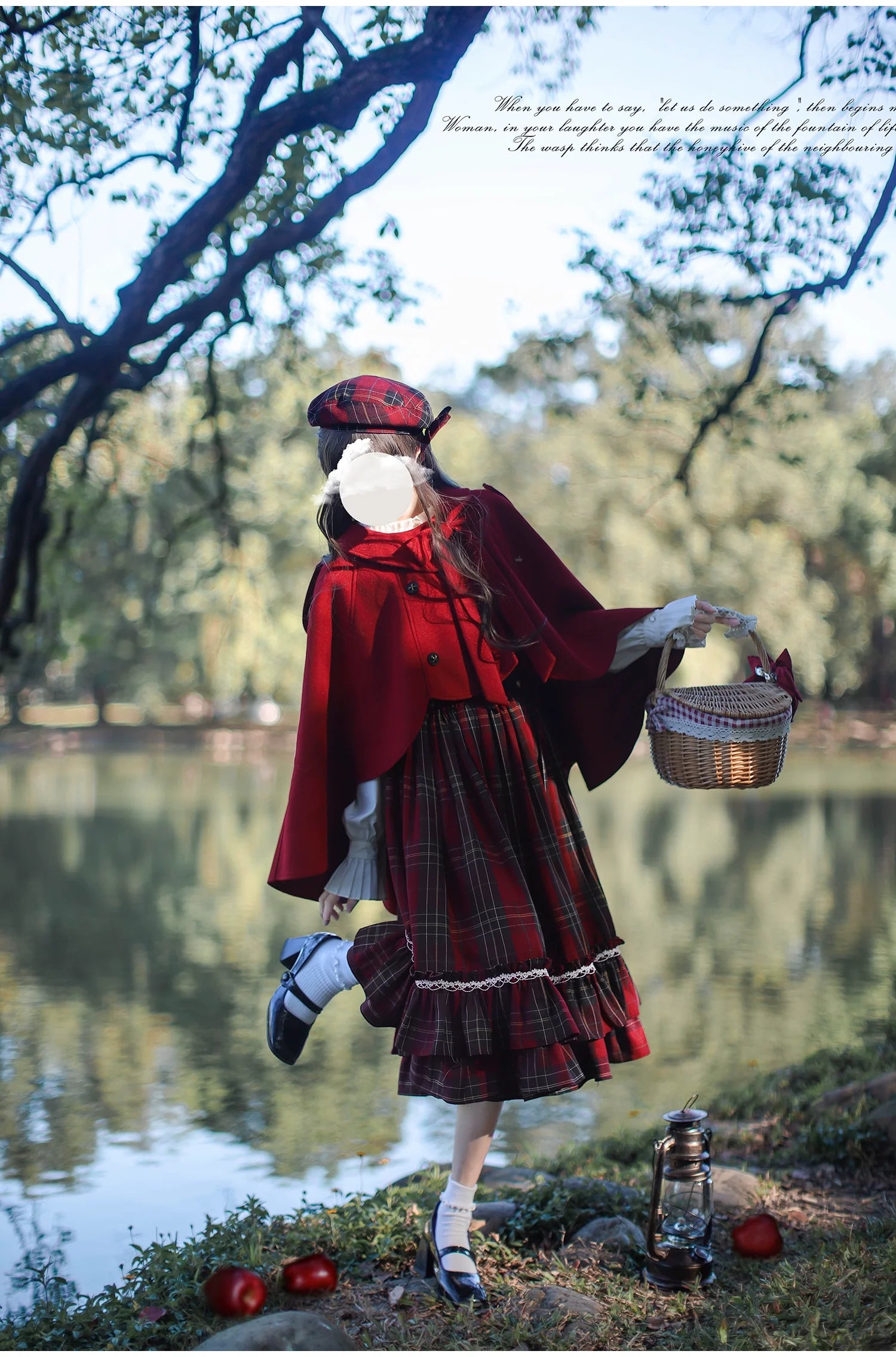 Little Red Riding Hood - Vintage Lolita Cape & JSK Dress Set - image 19