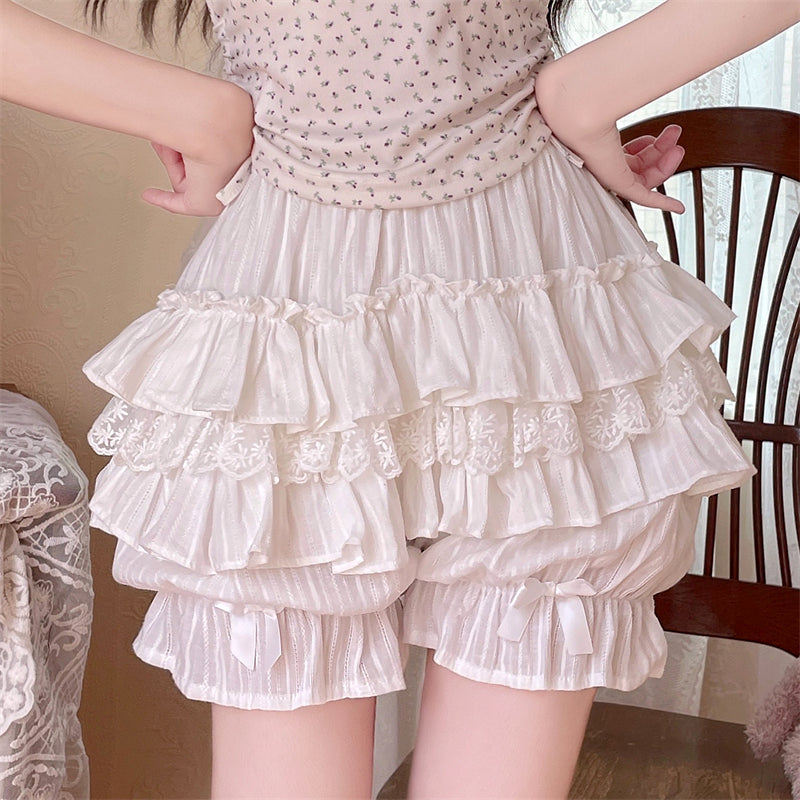 Cotton Sweet Lolita Bloomers, Tiered Ruffle - image 2
