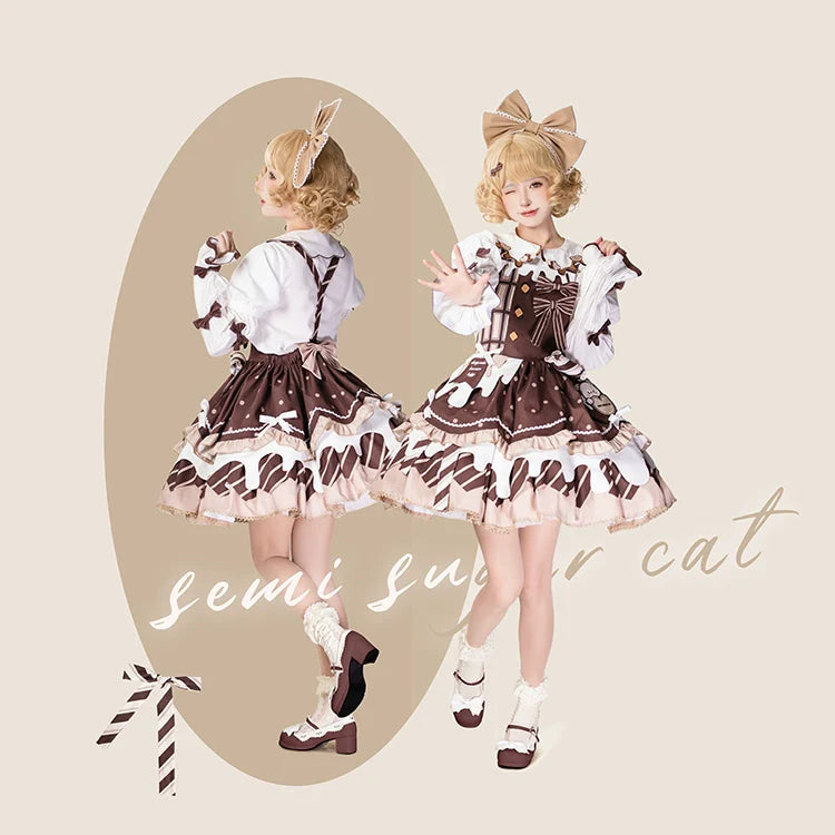 Chocolate Milk Pie - Sweet Lolita JSK Dress Summer Salopette - image 3