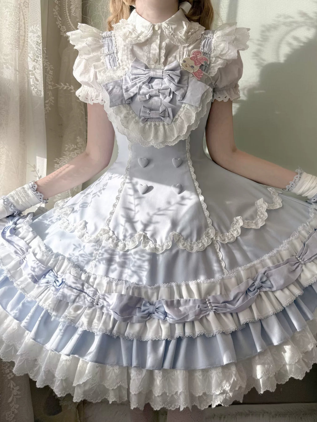 Cream Fondant Sweet Retro Six-Panel Lolita JSK and Accessories - image 8