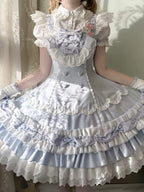 Cream Fondant Sweet Retro Six-Panel Lolita JSK and Accessories - image 8