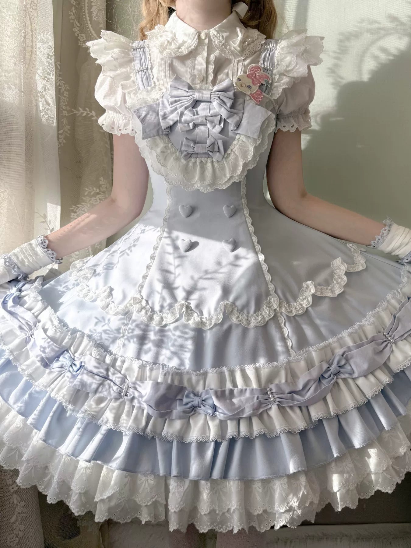 Cream Fondant Sweet Retro Six-Panel Lolita JSK and Accessories - image 8