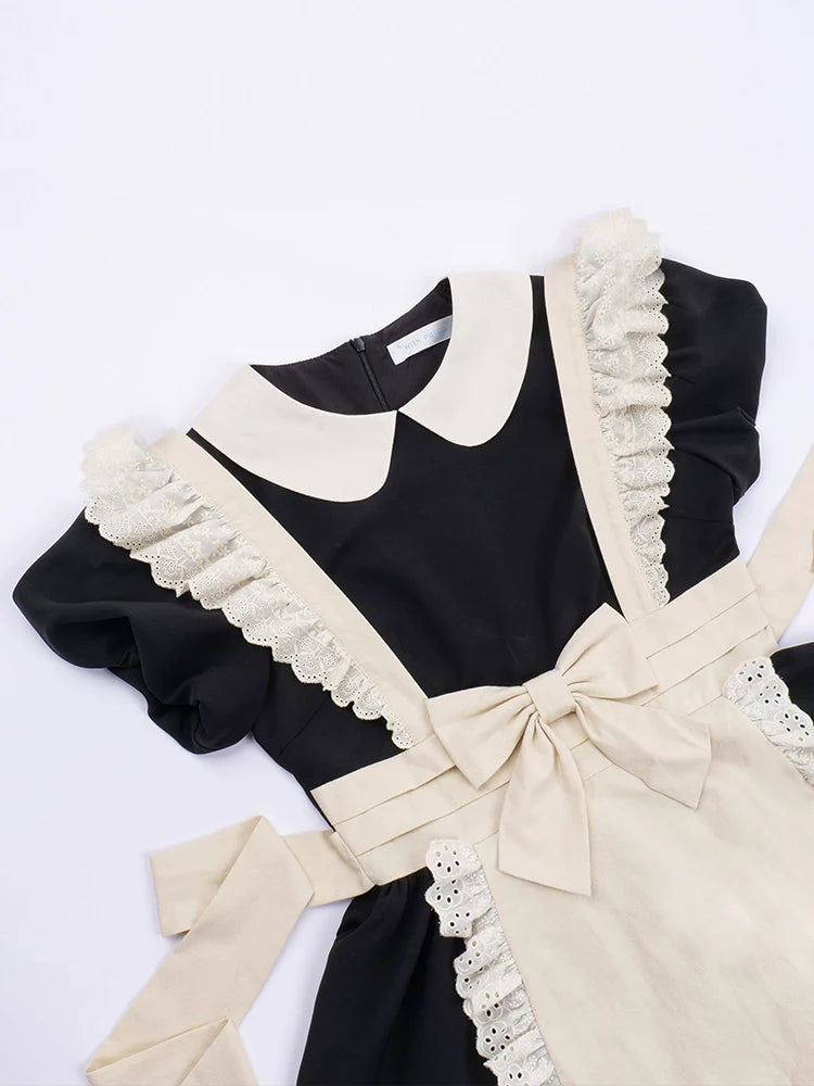 Kiss Kiss - Vintage Maid Lolita OP Dress and Apron - image 29
