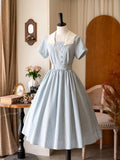 French Vintage - Linen Cotton Classic Swing Dress - image 2