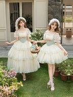 Sea Salt Soda - Classic Lolita Adjustable Corset JSK Dress, Tiered Tulle Hem - image 12