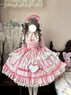 Audelia - Plus Size Sweet Lolita OP with Halter Neckline and Accessories - image 1