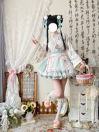 Little Herbalist - Han Lolita Skirt Outfit with Cross-collar Blouse and Apron - image 15