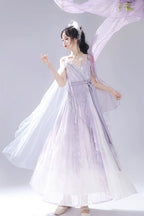 Han Lolita Dress Side Slit Purple JSK Dress - image 4