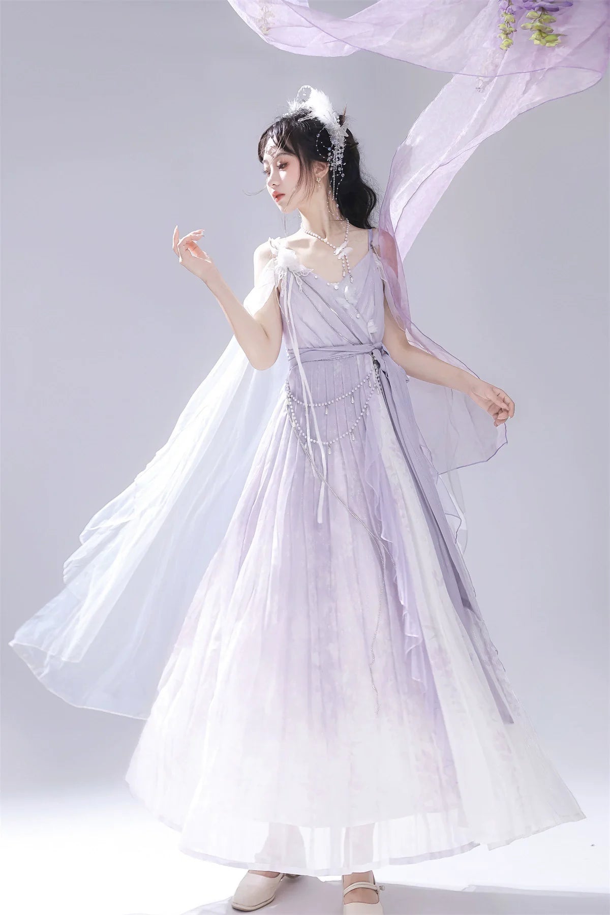 Han Lolita Dress Side Slit Purple JSK Dress - image 4