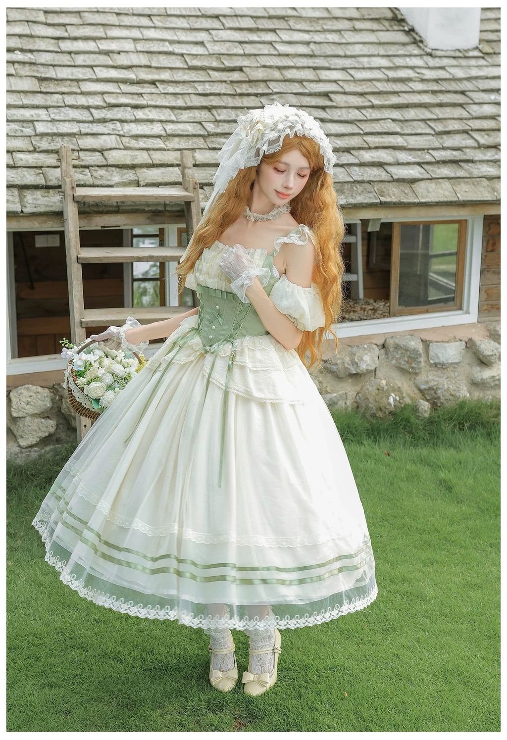 Unfailing - Classic Lolita Bow Jacquard Corset JSK Dress - image 18