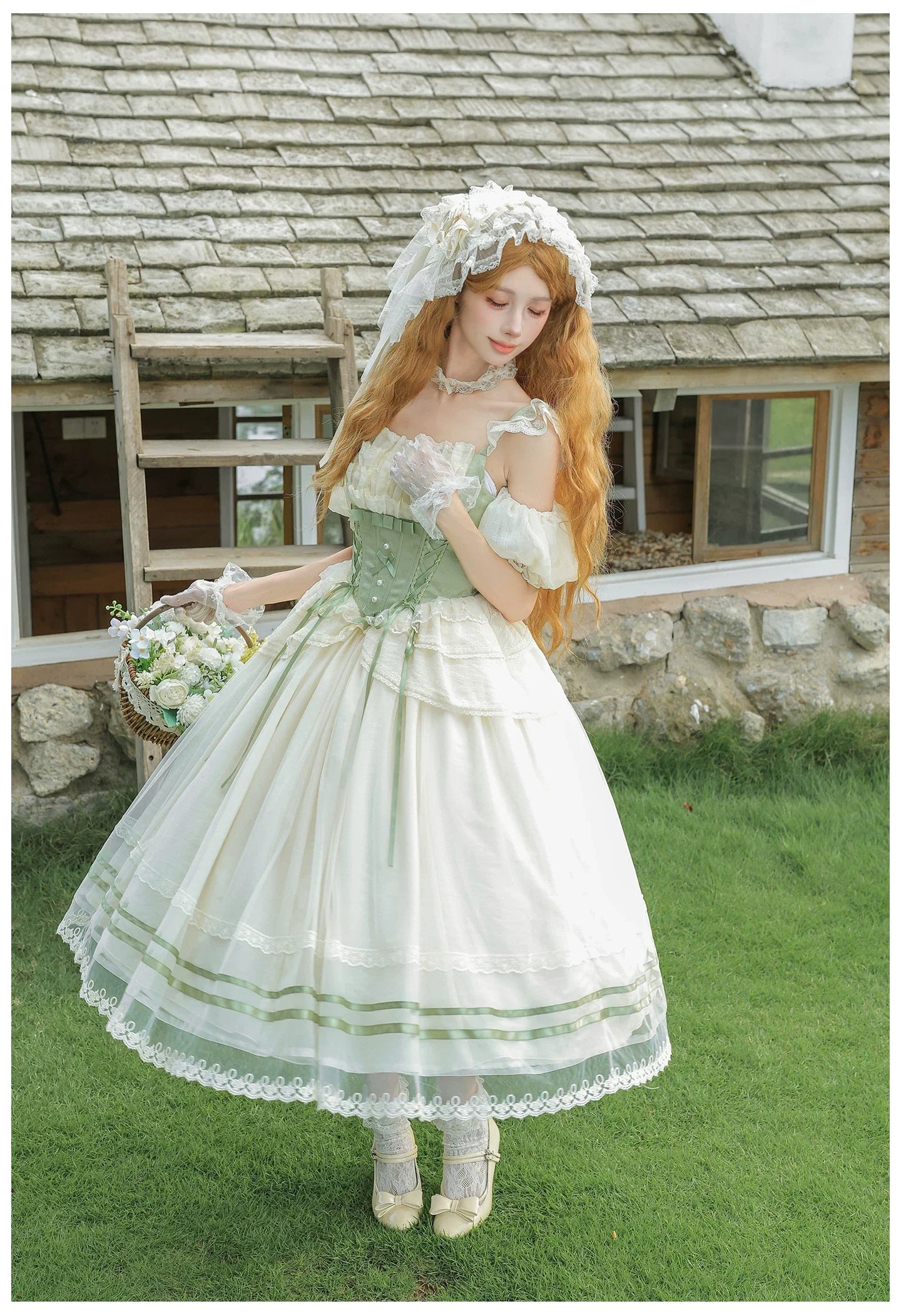 Unfailing - Classic Lolita Bow Jacquard Corset JSK Dress - image 18