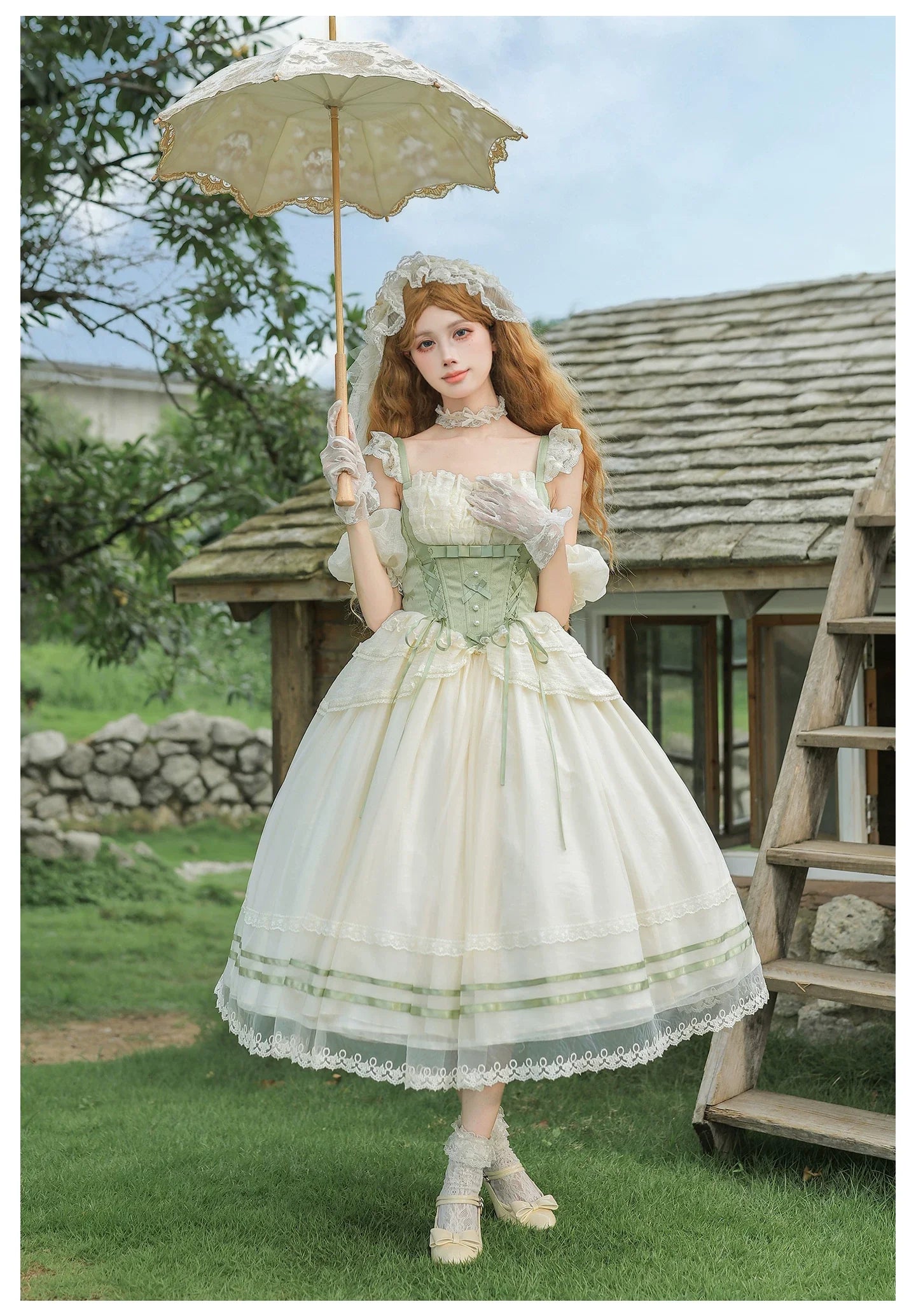 Unfailing - Classic Lolita Bow Jacquard Corset JSK Dress - image 21