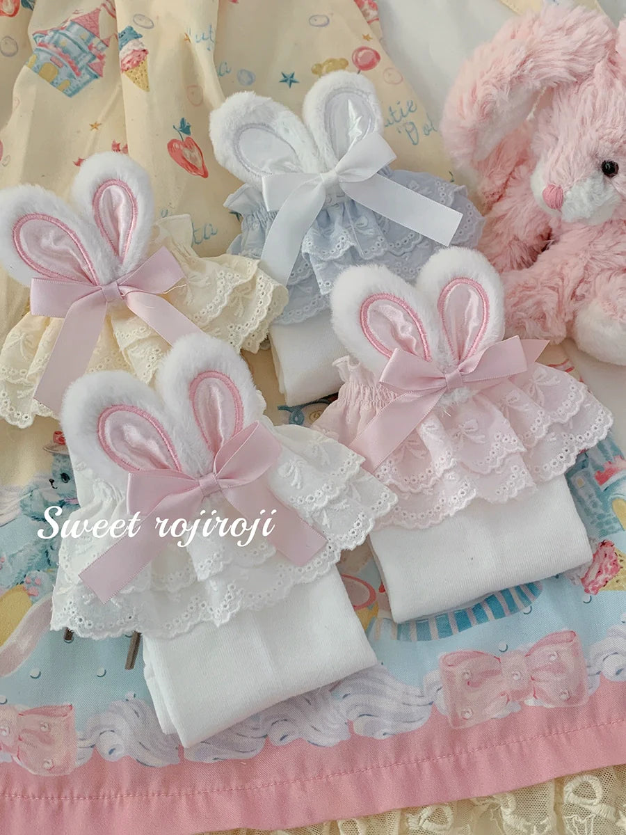 Cotton Lolita Bunny Ear Socks Summer Bow Short Socks - image 7