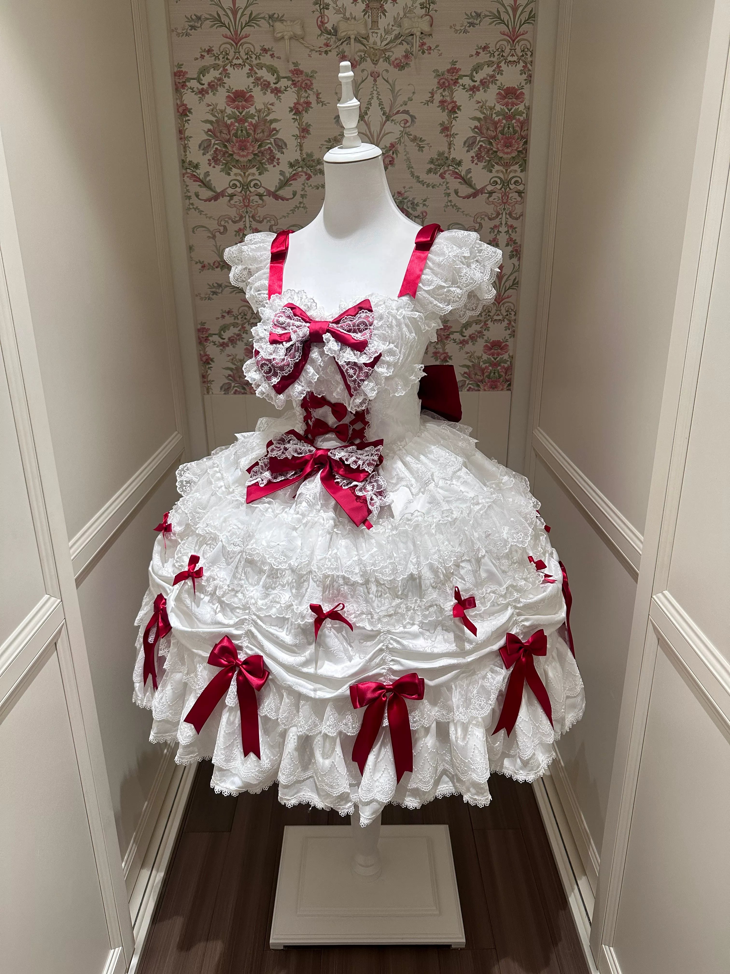 Satin Gift Box - Sweet Lolita JSK Dress, Bows and Layered Lace - image 2