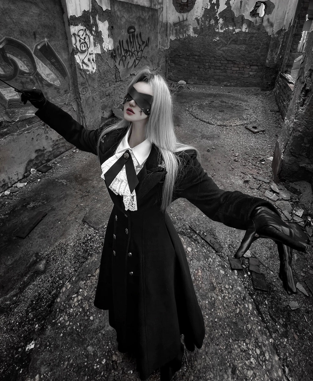 Downfall Dawn - Gothic Double-Breasted Lolita Coat - image 5