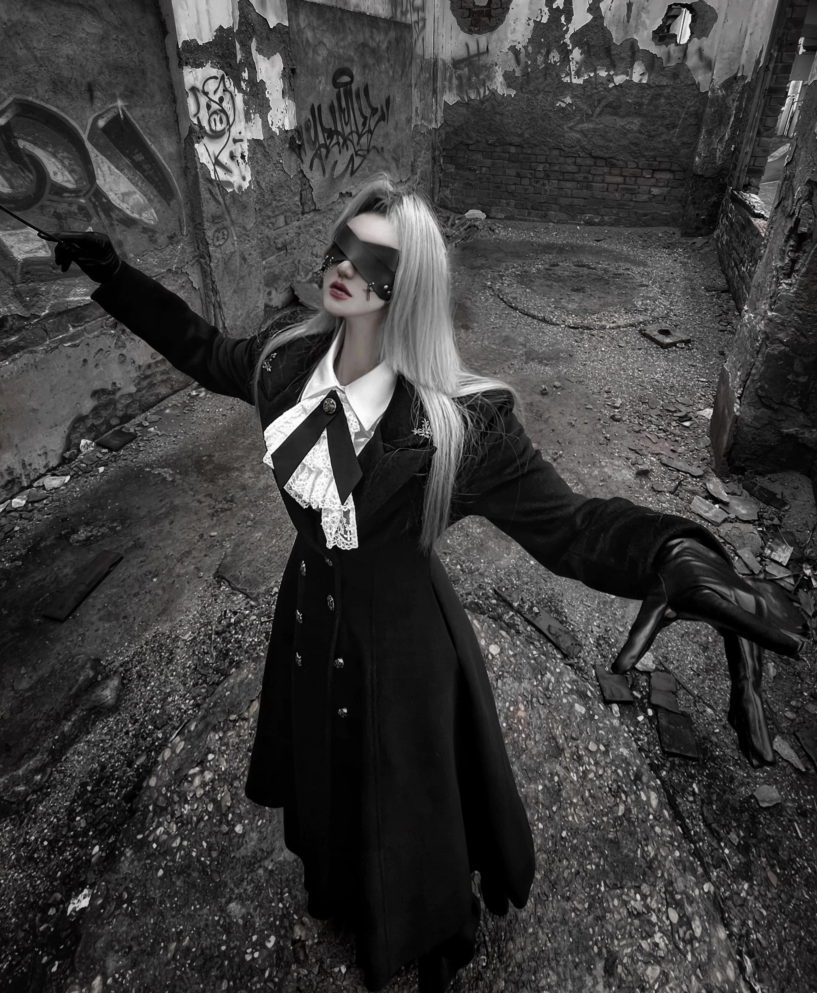 Downfall Dawn - Gothic Double-Breasted Lolita Coat - image 5