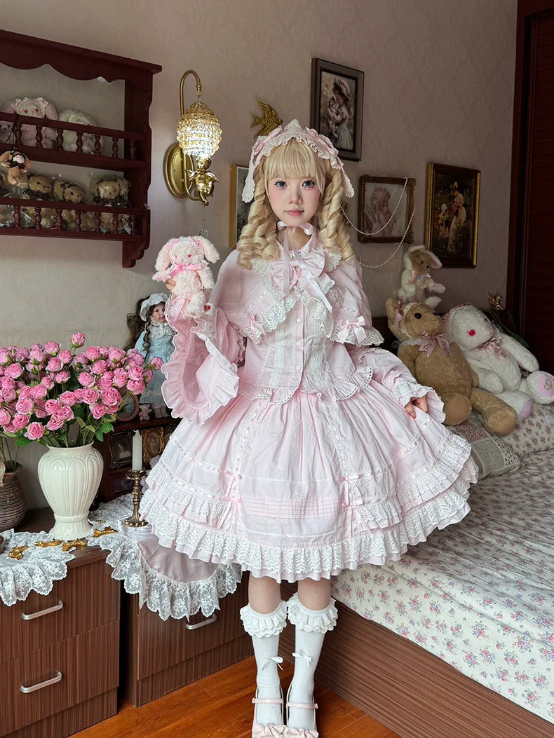 Praying Snowfall Old School Lolita Skirt Suit, Shirt and Cape - image 5