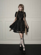 Ghost Orchid - Gothic Lolita OP Dress, Embroidered Cross - image 19