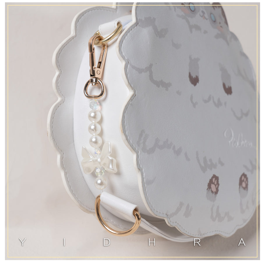 Printed Kawaii Cat Leather Shoulder Bag - image 12