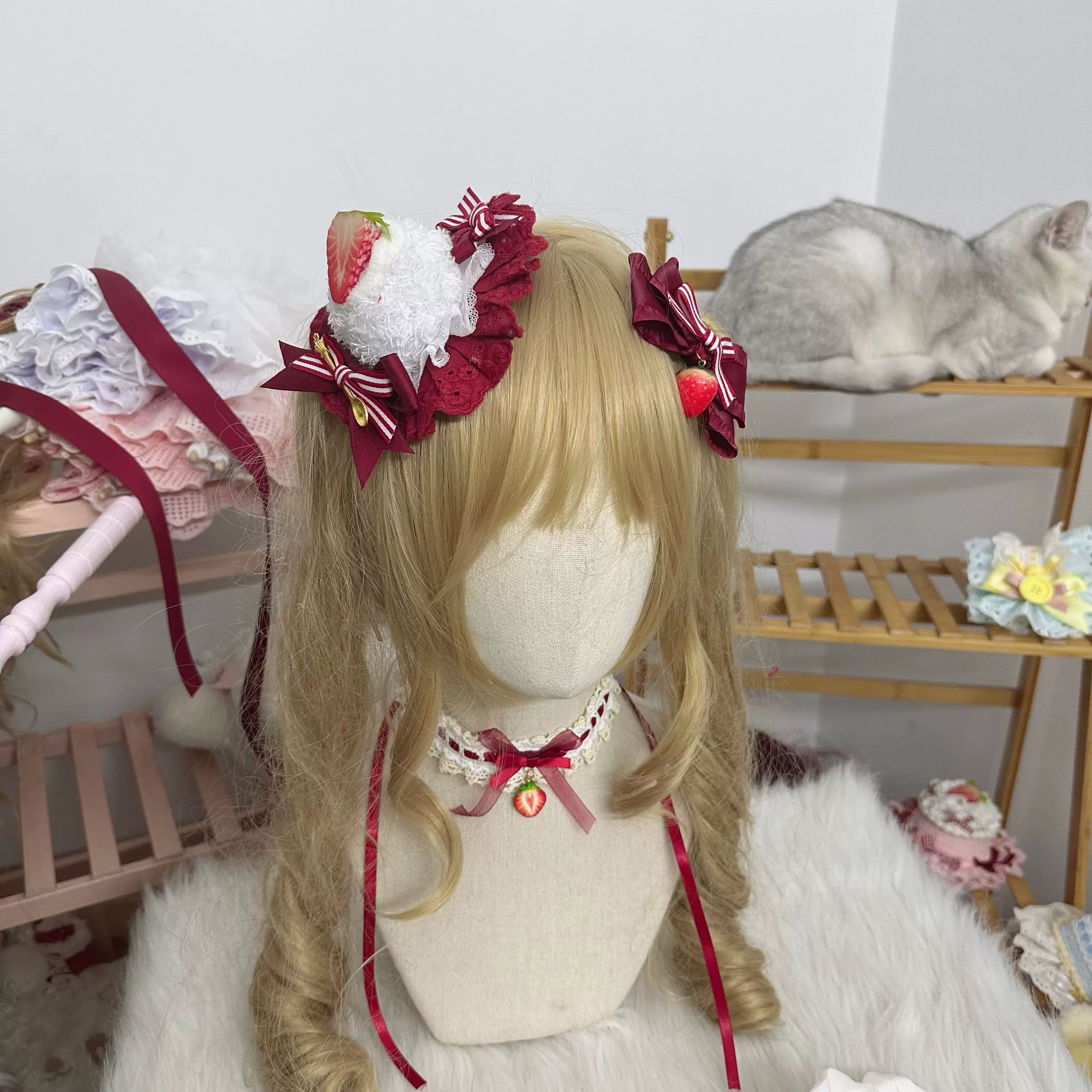 Sweet Lolita Strawberry Cake Headdresses and Jewelry - image 8