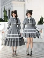 Reminisce - Pile Classic Lolita Dress, Detachable Cape and Accessories - image 1