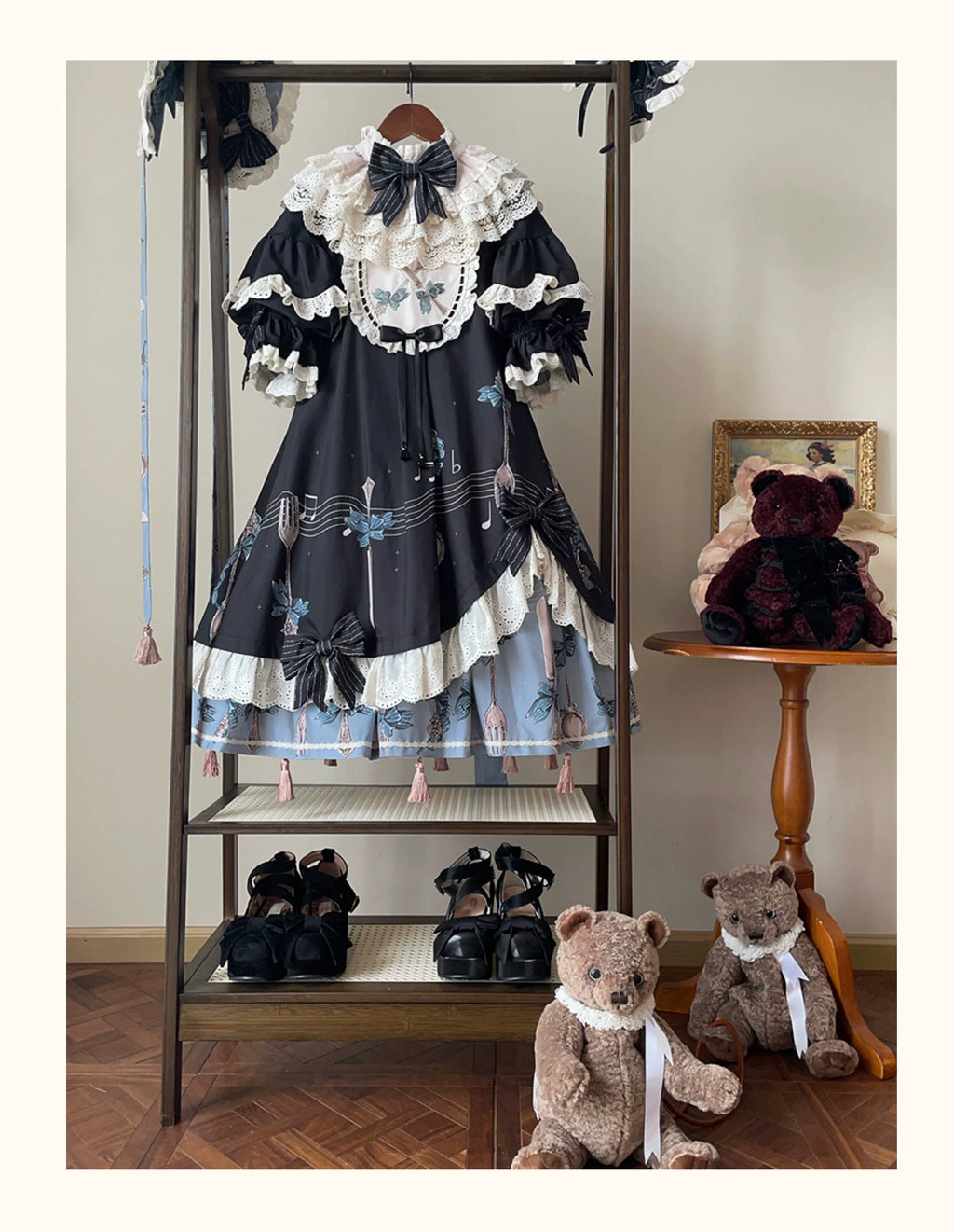 Witch's Banquet - Printed Doll-like Sweet Lolita OP, Apron-like Front and Accessories - image 20