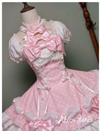 Old School Lolita Halter Neck OP Dress, Polka Dot Accent - image 45