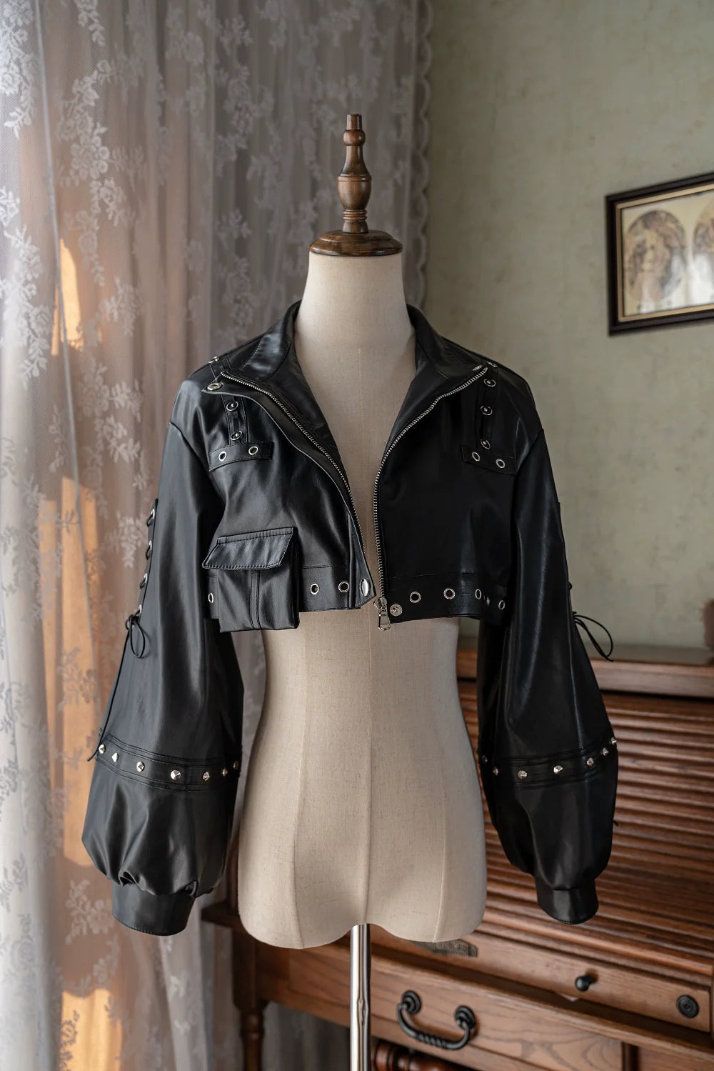 Bleeding Strawberry - Gothic Lolita JSK Dress with Jacket and Rib Chain Accessory - image 3