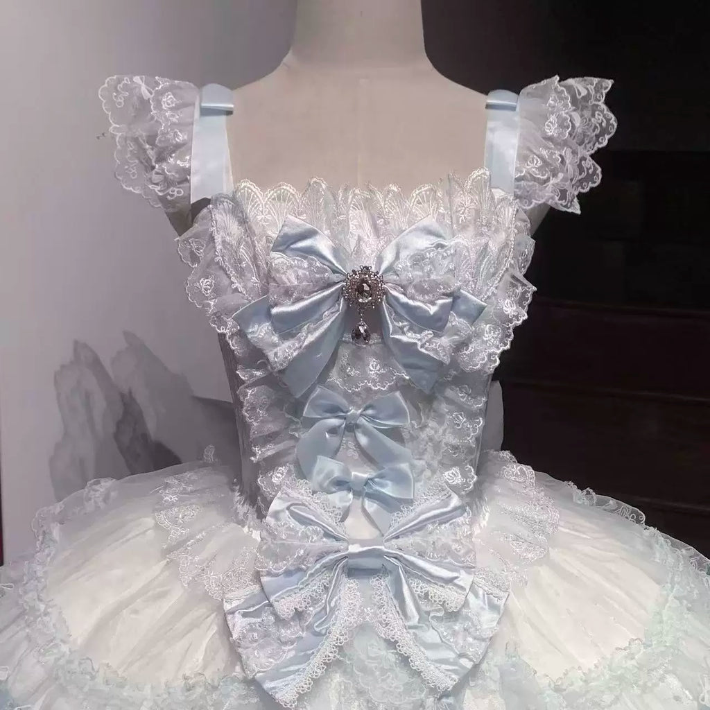 Floral Dream Isle - Sweet Lolita Doll-like JSK Dress, Bows & Lace - image 14
