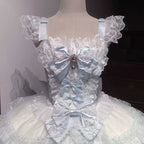 Floral Dream Isle - Sweet Lolita Doll-like JSK Dress, Bows & Lace - image 14