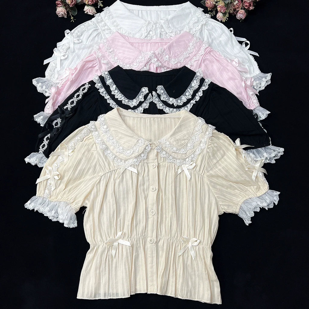 Sweet Lolita Doll Collar High-Waisted Blouse - image 15