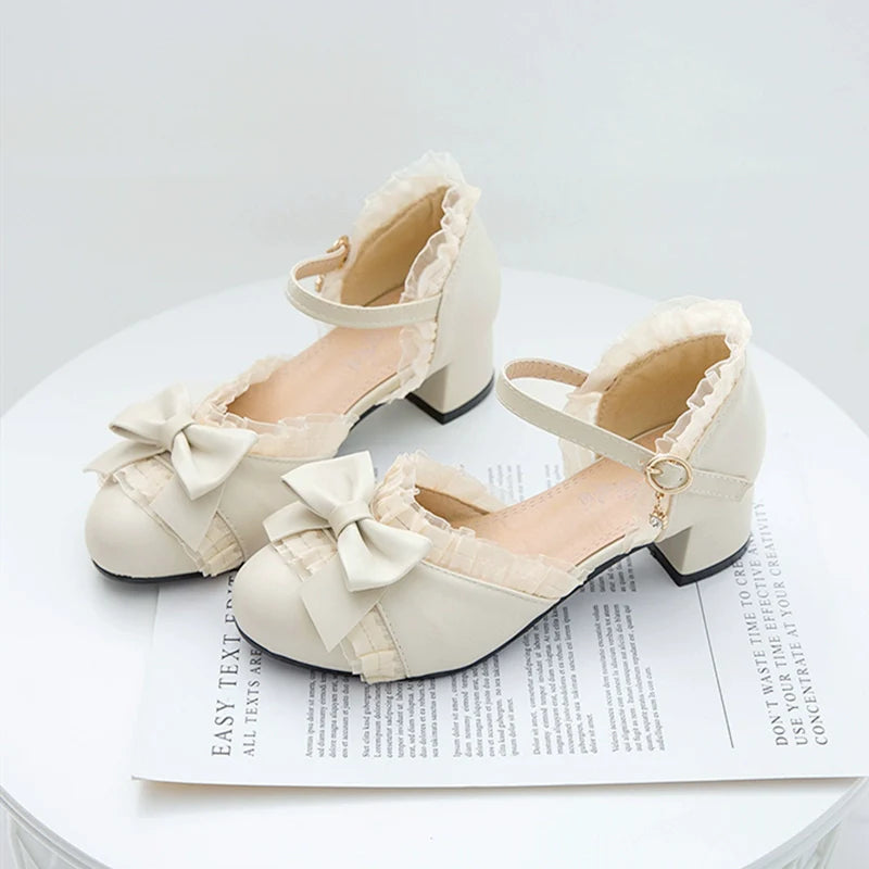 Sweet Lolita Round Toe Chunky Heel Shoes - image 4