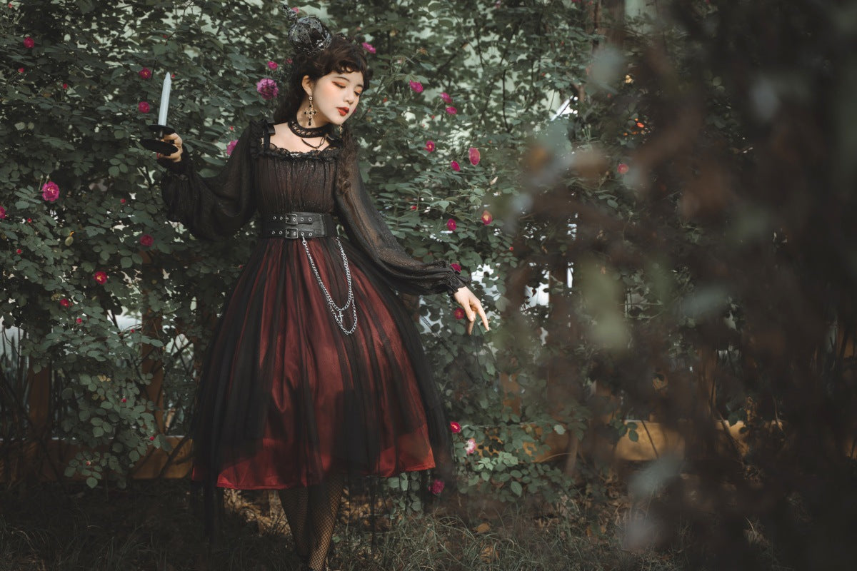 The Girl Assassin - Halloween Gothic Lolita Irregularly Hemline Dress - image 18