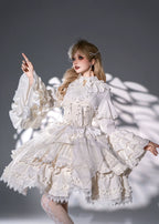 Good and Evil Angel - Gothic Lolita SK Set Retro Princess Sleeve Blouse - image 4